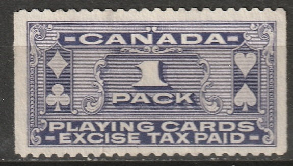 Canada 1947 FPC1 revenue playing card MNG(*)