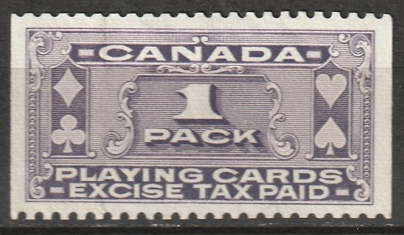 Canada 1947 FPC1 revenue playing card MNG(*)