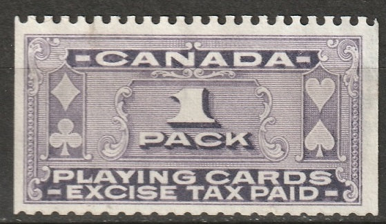 Canada 1947 FPC1 revenue playing card MNG(*)