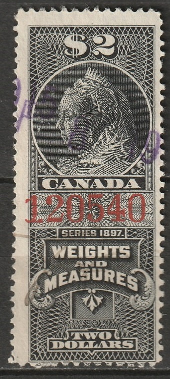 Canada 1897 FWM44 revenue weights & measures used