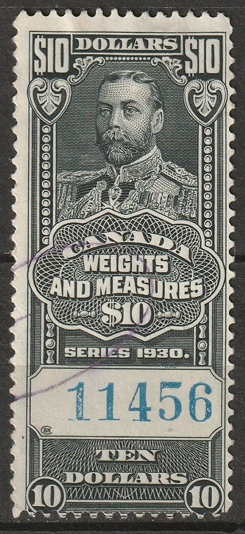 Canada 1930 FWM71 revenue weights & measures used