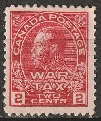 Canada 1915 Sc MR2 war tax MH* some disturbed gum rose carmine