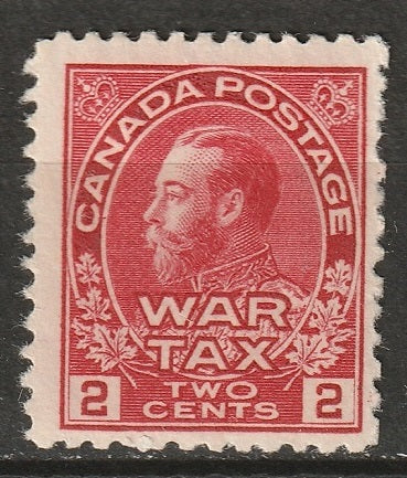 Canada 1915 Sc MR2 war tax MH* some disturbed gum rose carmine