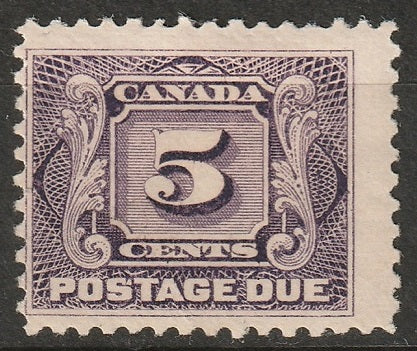 Canada 1906 Sc J4 postage due MH* some disturbed gum