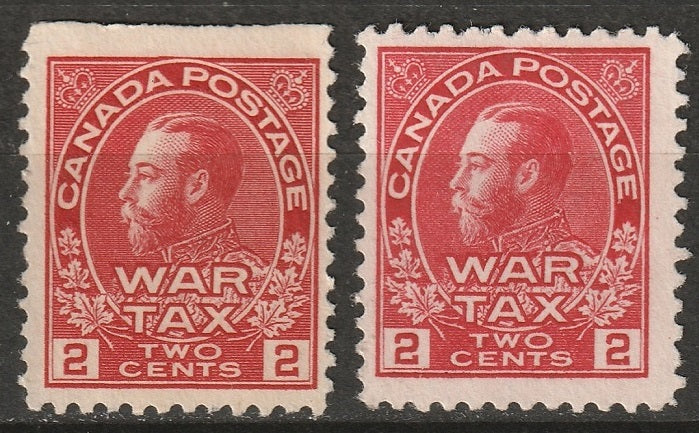 Canada 1915 Sc MR2,MR2a war tax shades MNG(*)