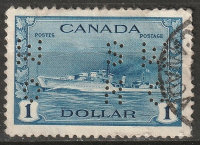Canada 1942 Sc O262 official small OHMS perfin used stained