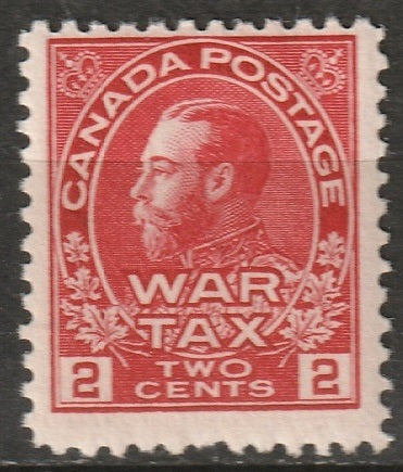 Canada 1915 Sc MR2a war tax MLH* rose carmine