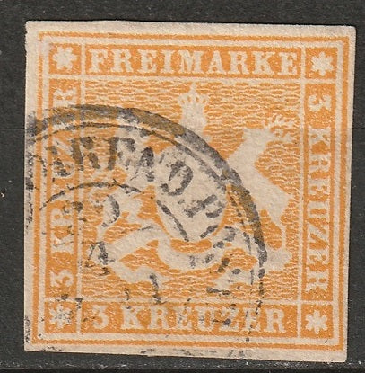 Wurttemberg 1857 Sc 15 used
