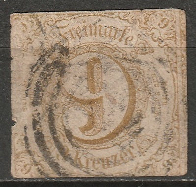 Thurn & Taxis 1862 Sc 55 used pinhole