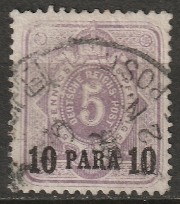 Germany Offices in Turkey 1884 Sc 1 used small thin