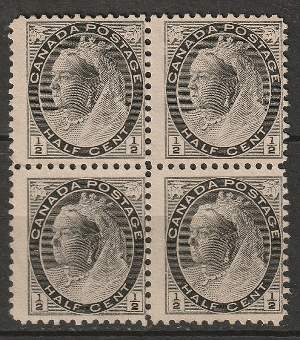 Canada 1898 Sc 74 block MNG(*) toned