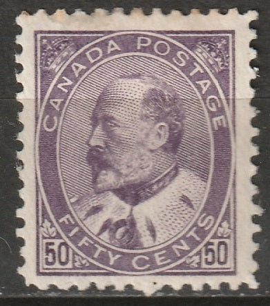 Canada 1908 Sc 95a MH* disturbed gum/small thin