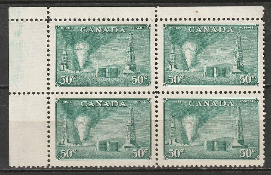 Canada 1950 Sc 294 UL plate block MNH**