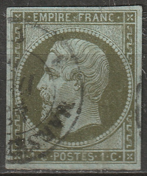 France 1853 Sc 12a used Marseille CDS bronze green