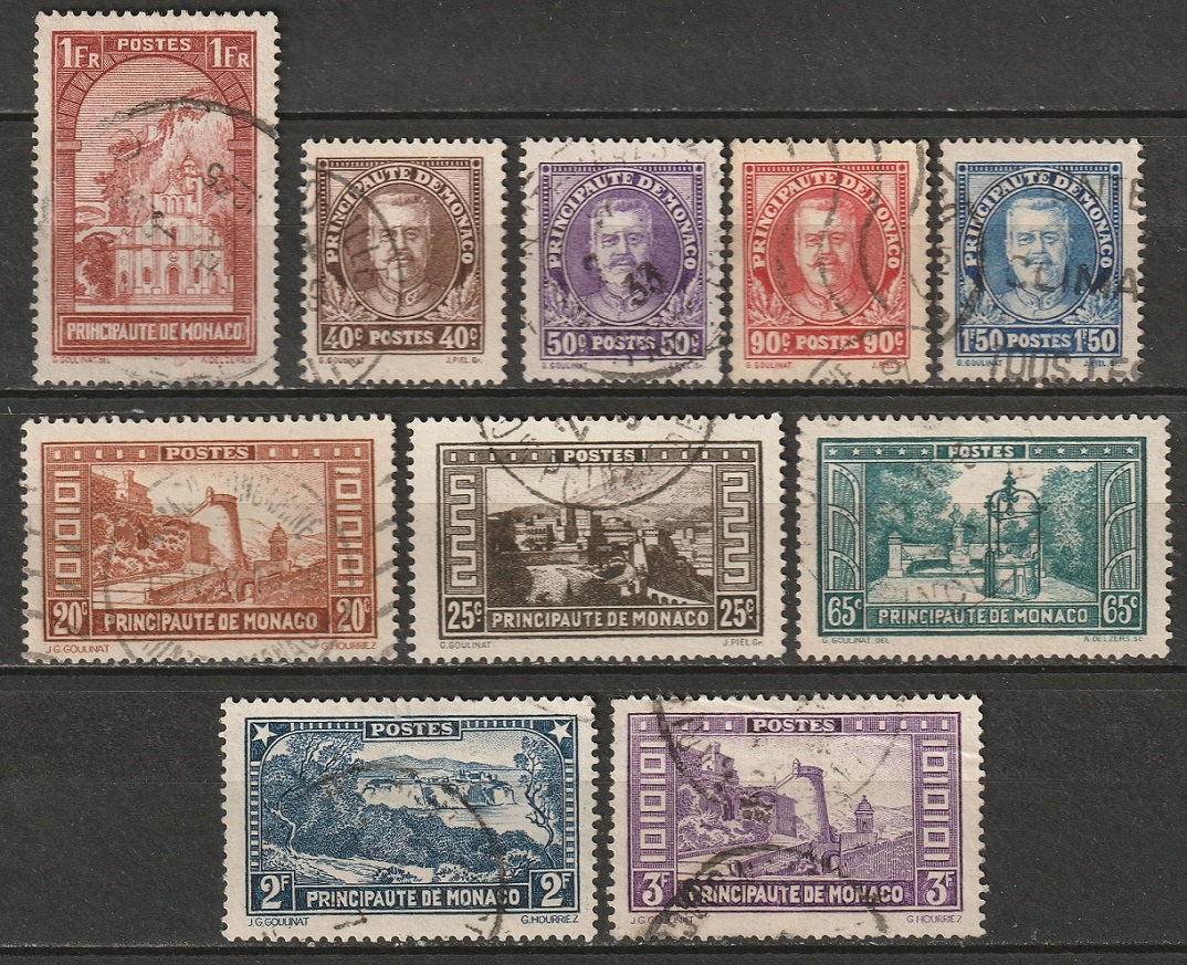 Monaco 1932 Sc 111/126 partial set used 10 values