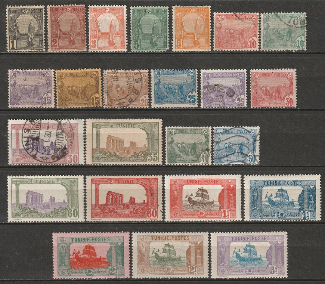 Tunisia 1906-26 Sc 29/57 set MH*/used 24 values