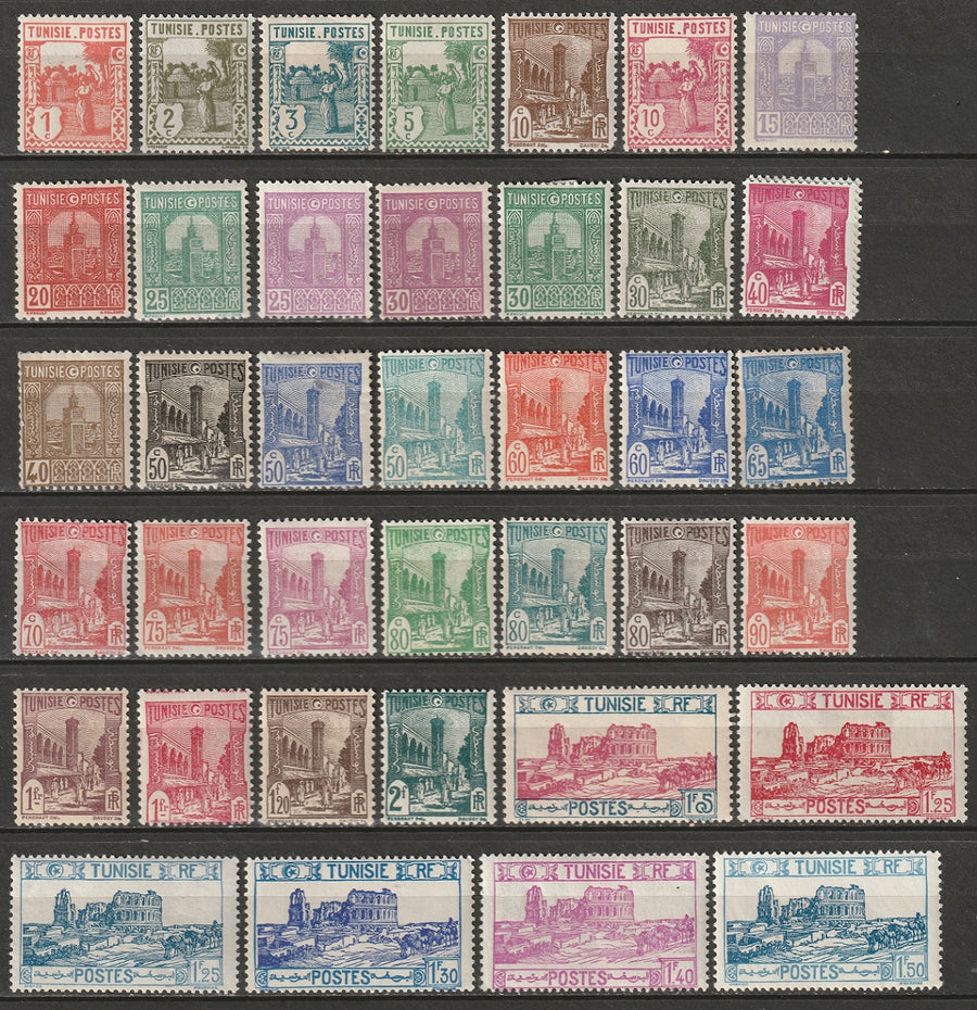 Tunisia 1926-46 Sc 74/113D partial set MH* 57 values