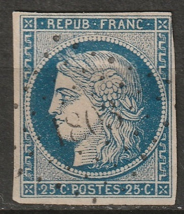 France 1850 Sc 6b used "1808" ("Lussac-de-Liborne") PC cancel thin