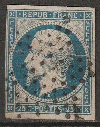 France 1852 Sc 11 used star cancel large fold