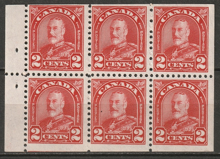 Canada 1930 Sc 165b booklet pane MH*/MNH**