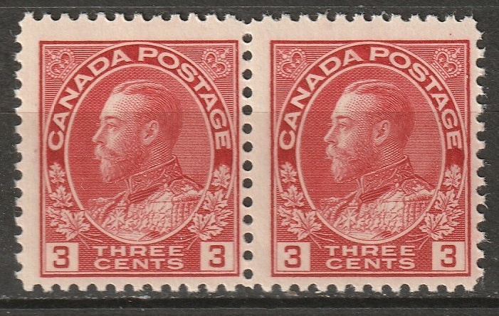 Canada 1923 Sc 109 pair MNH** die I carmine