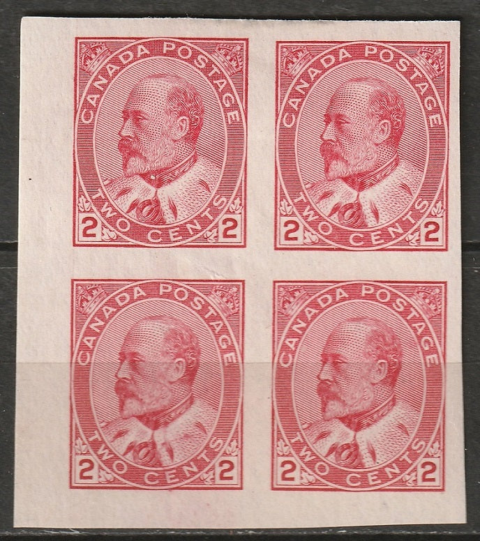 Canada 1903 Sc 90A LL margin block MH* creases