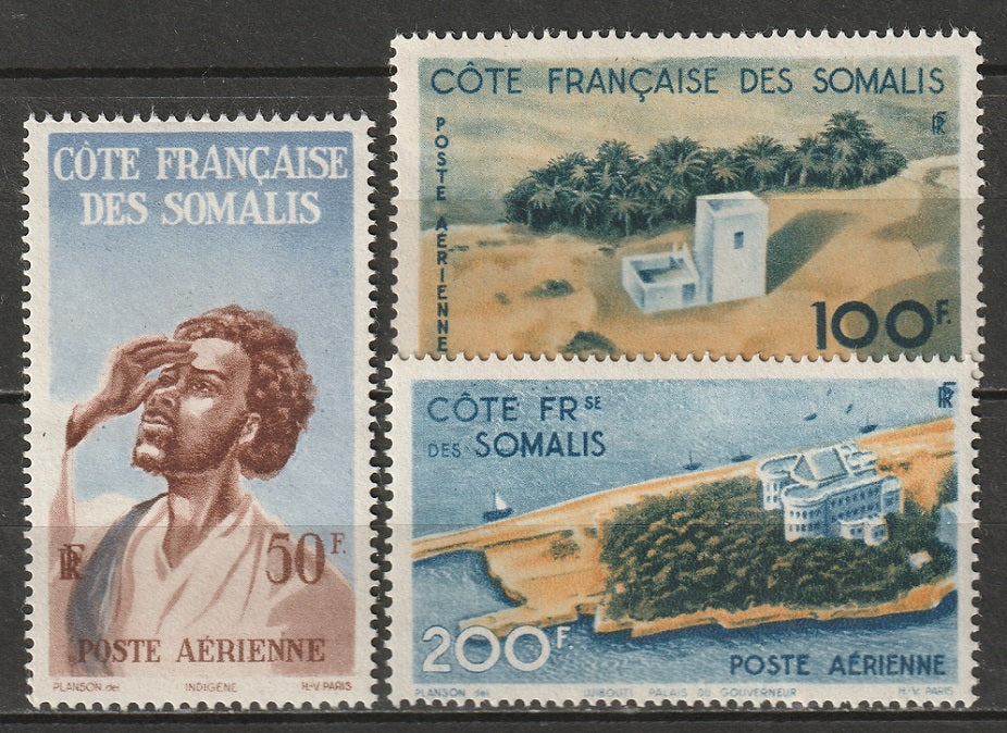 Somali Coast 1947 Sc C15-7 air post set MLH*