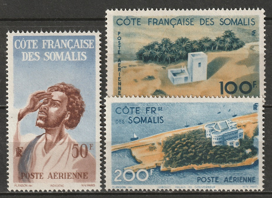 Somali Coast 1947 Sc C15-7 air post set MLH*