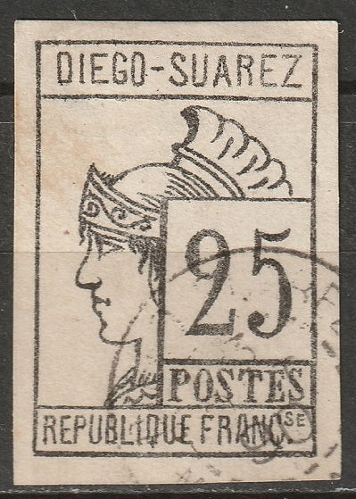 Diego Suarez 1890 Sc 9 used small thins CDS