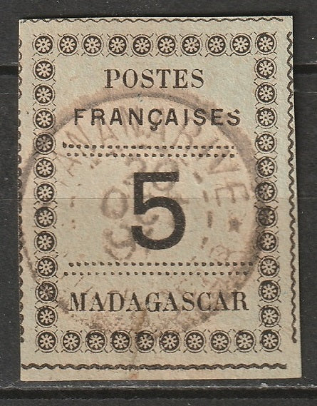 Madagascar 1891 Sc 8 used thin Tananarive CDS