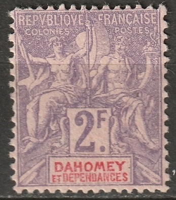 Dahomey 1904 Sc 15 MH* small corner thin