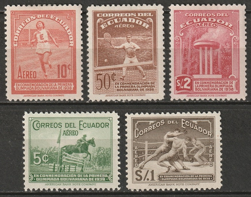 Ecuador 1939 Sc C65-9 air post set MH*