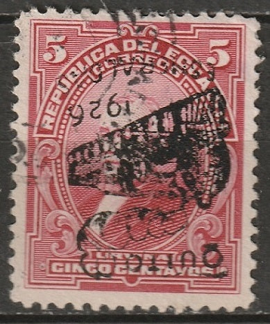 Ecuador 1926 Sc 264 used inverted overprint