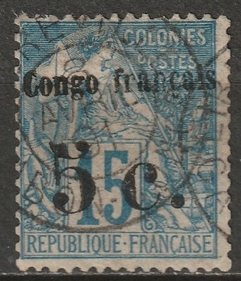 French Congo 1891 Sc 3 Yt 2 used Libreville CDS