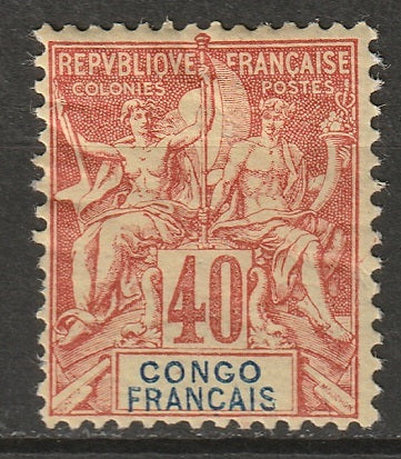 French Congo 1892 Sc 30 Yt 21 MH* some disturbed gum