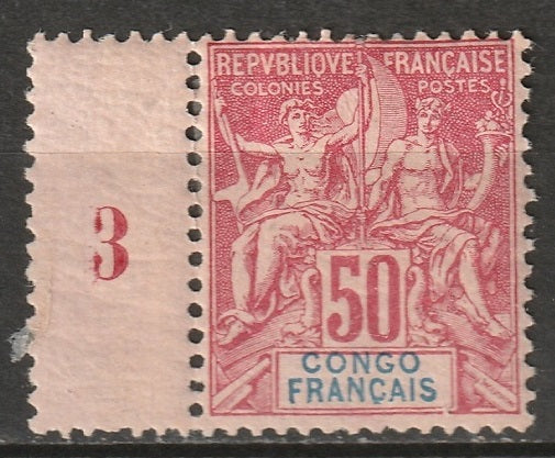 French Congo 1892 Sc 31 Yt 22 MH* some disturbed gum with millesime