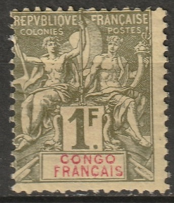 French Congo 1892 Sc 34 Yt 24 MH* some disturbed gum/small thin