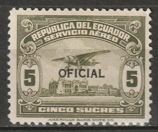 Ecuador 1930 Sc CO11 air post official MH* small thins