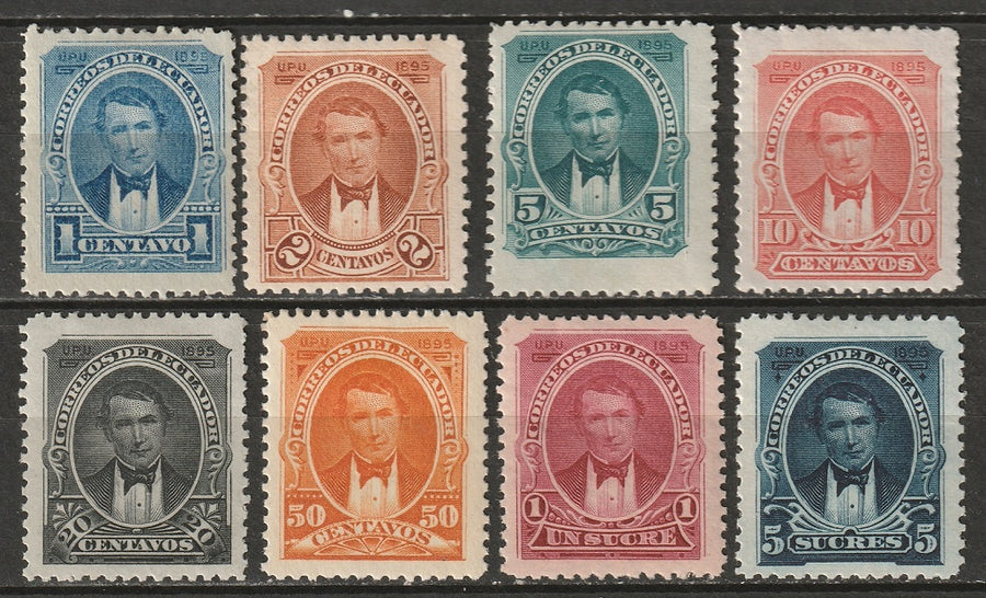 Ecuador 1895 Sc 47-54 set MH* some disturbed gum