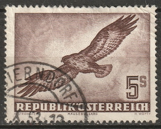 Austria 1953 Sc C58 Mi 986 air post used some wrinkling