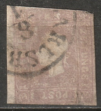 Austria 1859 Sc P6 Mi 17 newspaper used trimmed Karlsbad cancel grey lilac