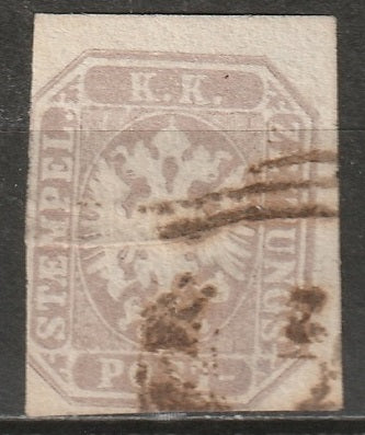 Austria 1863 Sc P8 Mi 29 newspaper used tiny thins