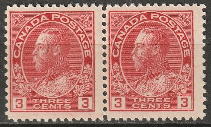 Canada 1923 Sc 109 pair MNH** die I carmine