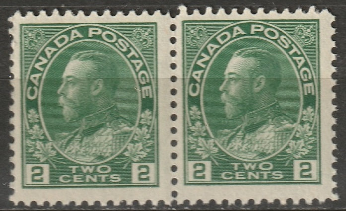 Canada 1922 Sc 107 pair MNH** wet printing