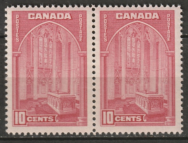 Canada 1938 Sc 241a pair MNH** rose carmine