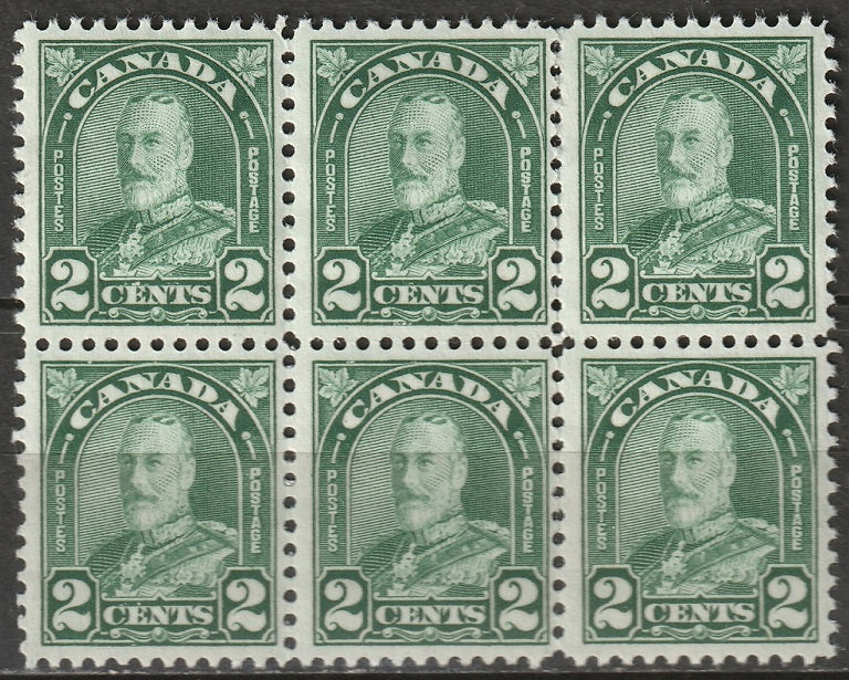 Canada 1930 Sc 164 block of 6 MH*/MNH**