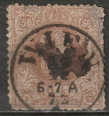 Austria 1867 Sc 33 used Wien cancel faulty (thins/tears)