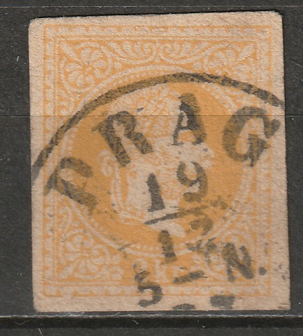 Austria 1869 Sc unlisted 2kr postal stationery cutout used Prag cancel