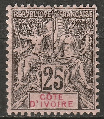 Ivory Coast 1892 Sc 10 MH*