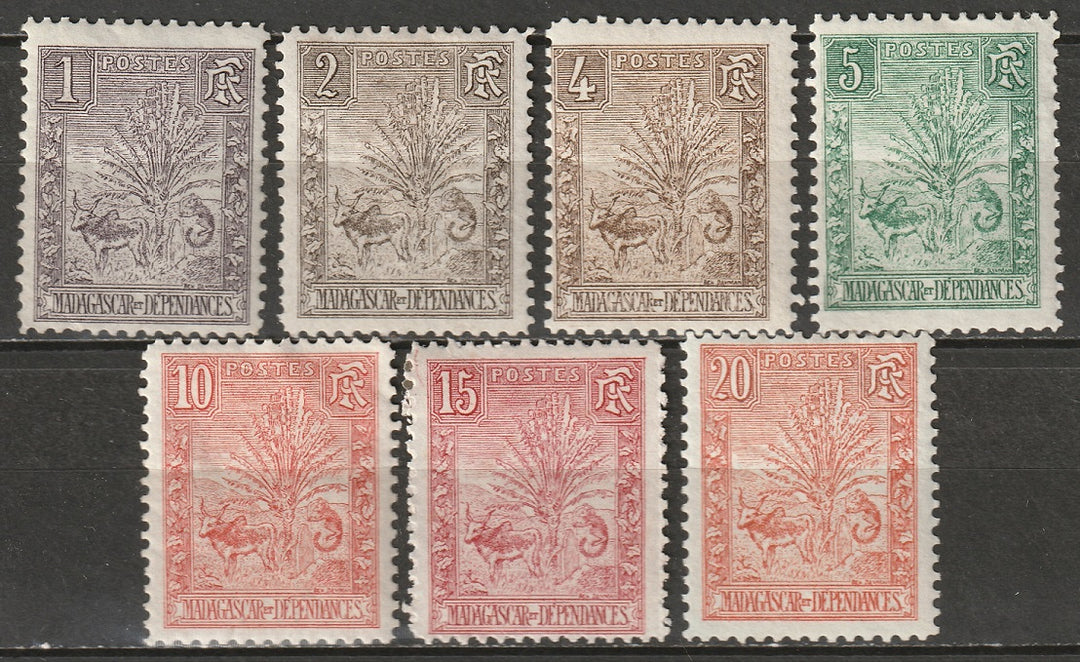 Madagascar 1903 Sc 63-9 partial set MH* some disturbed gum